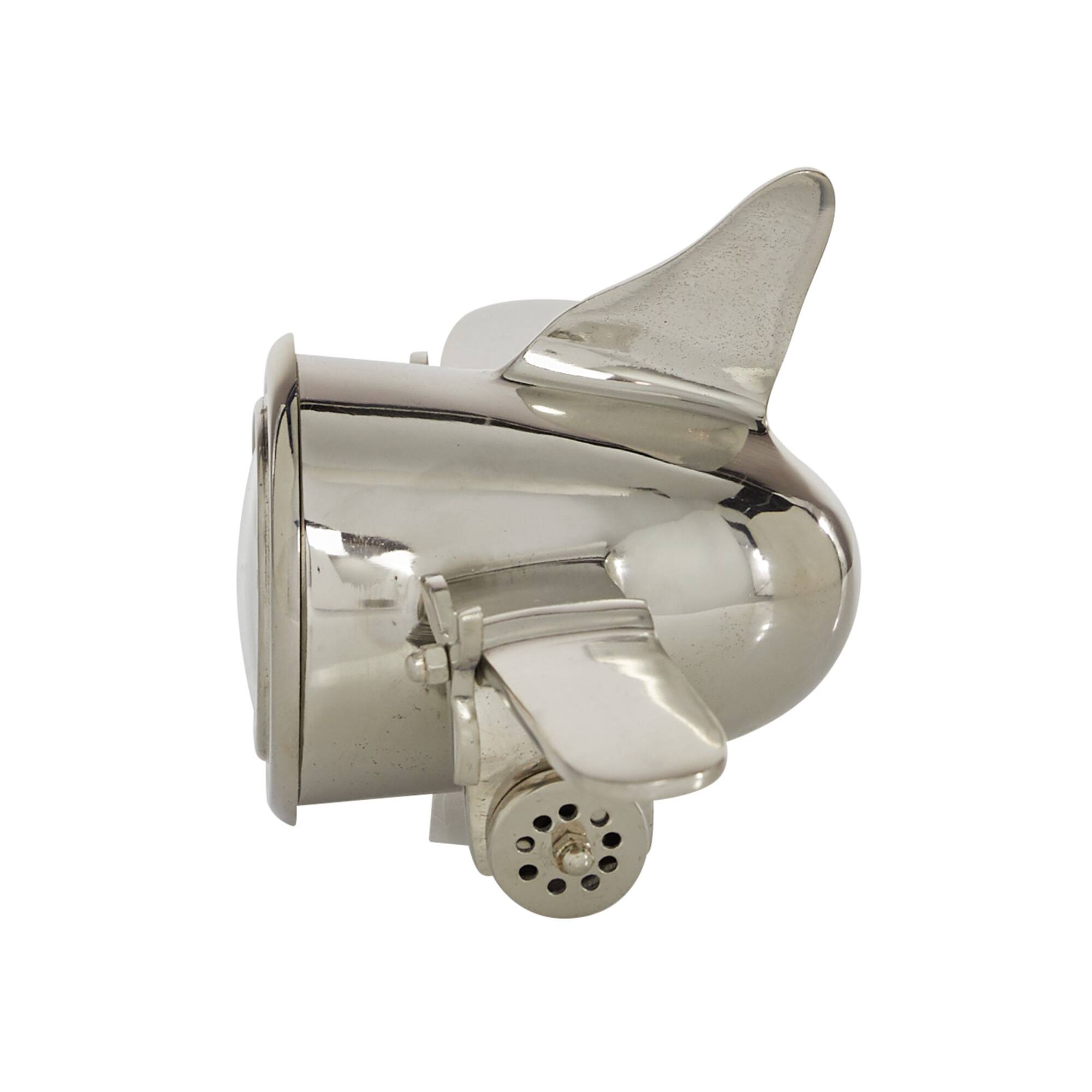 16" Silver Aluminum Airplane Clock